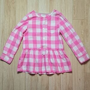 Carter's Pink and White Checkered Button Down Shirt
